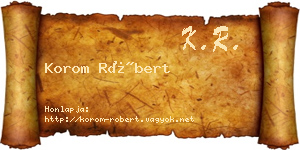 Korom Róbert névjegykártya