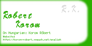 robert korom business card